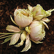 Украшения handmade. Livemaster - original item Silk flowers. Decoration brooch pin LADY DI.CREAM ROSES. Handmade.