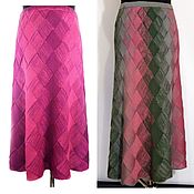 Одежда handmade. Livemaster - original item Knitted long skirt in size plus vertical stripes. Handmade.