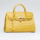 Women's crocodile leather bag in yellow, Classic Bag, St. Petersburg,  Фото №1