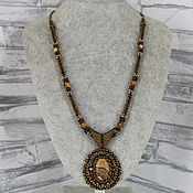 Украшения handmade. Livemaster - original item Necklace with a pendant made of jasper stones. Handmade.