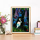 Order Mini painting Heron bird miniature oil painting with birds. Colibri Art - Oil Painting. Livemaster. . Pictures Фото №3
