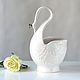 ваза авторская ваза керамика ваза настольная красивая ваза лебедь лебеди настольная композиция ваза декоративная ваза для цветов ваза белая фигурка лебедь статуэтка лебедь авторская ваза в подарок авт