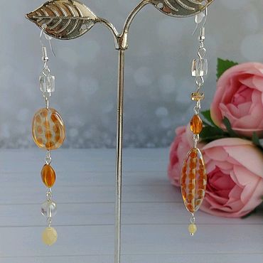 Украшения ручной работы. Ярмарка Мастеров - ручная работа Серьги "Мёд". Handmade.