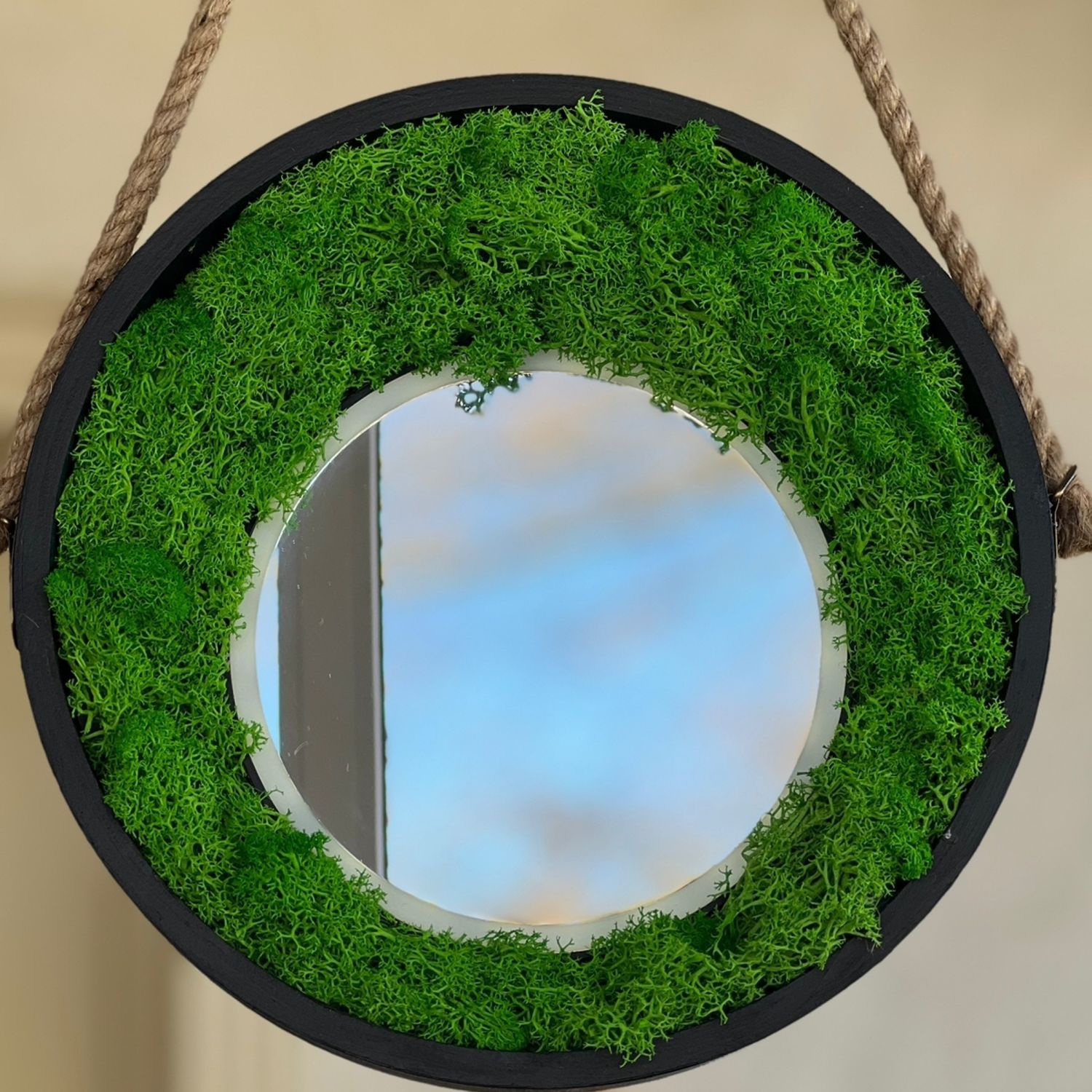 Зеркало с подсветкой, декорированное стабилизированным мхом в интернет ...