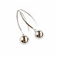 Silver ball earrings, threading earrings, earrings in the form of balls