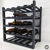Для дома и интерьера handmade. Livemaster - original item Wine rack for 25 bottles in dark grey. Handmade.