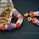 Bracelet 'Laurel' amethyst, coral, Goldfield accessories, Bead bracelet, Moscow,  Фото №1