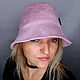 Pink Suede Panama Hat. Panama. Modistka Ket - Lollypie. Ярмарка Мастеров.  Фото №6