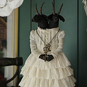 Куклы и игрушки handmade. Livemaster - original item interior doll: A two-headed goat in a white dress. Handmade.