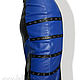 Pencil skirt leather black and blue with straps. Skirts. Lollypie - Modiste Cat. My Livemaster. Фото №4