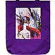 shopper: Lilac bag with an author's print, Shopper, Moscow,  Фото №1