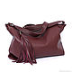 Crossbody Bag leather - crossbody bag burgundy with strap. Crossbody bag. BagsByKaterinaKlestova (kklestova). My Livemaster. Фото №4