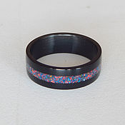Украшения handmade. Livemaster - original item Carbon ring with black opal. Handmade.