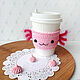 Holder for a coffee cup. Axolotl/A cat, A gift to a friend, Fun, Chaikovsky,  Фото №1