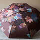 Folding umbrella machine with hand-painted Chocolate Autumn. Umbrellas. UmbrellaFineArt. My Livemaster. Фото №4