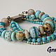 Bracelet with turquoise and coral. Bead bracelet. Grafoli jewellery. Online shopping on My Livemaster.  Фото №2