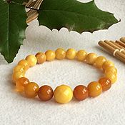 Украшения handmade. Livemaster - original item Bracelet made of Baltic amber, with a faceted insert.. Handmade.