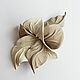Delicate Leather Brooch Praline Flower Milk Beige. Brooches. De-Si-Re. Online shopping on My Livemaster.  Фото №2