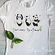 Buy a t-shirt, t-shirt painting illustration on a t-shirt, gift, for girls, Panda
