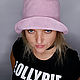 Pink Suede Panama Hat. Panama. Modistka Ket - Lollypie. Ярмарка Мастеров.  Фото №4
