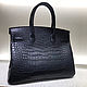 Order Classic bag made of genuine crocodile leather, in dark blue color!. SHOES&BAGS. Livemaster. . Classic Bag Фото №3