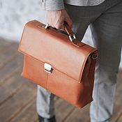 Сумки и аксессуары handmade. Livemaster - original item Men`s business leather briefcase 