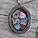 Glass Medallion for mother with free floating charms and initials, Locket, Bergen,  Фото №1