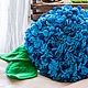 Голубая гортензия, 3D подушка цветок. Мягкая подушка из флиса, Подушки, Москва,  Фото №1