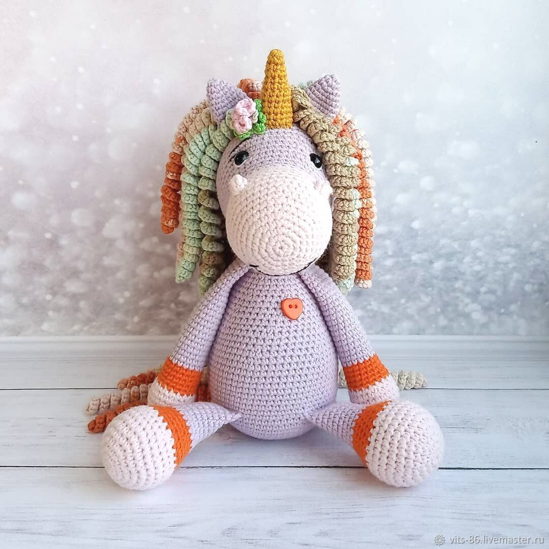 Вязаный единорог. Единорог игрушка крючком для девочки – заказать на ...