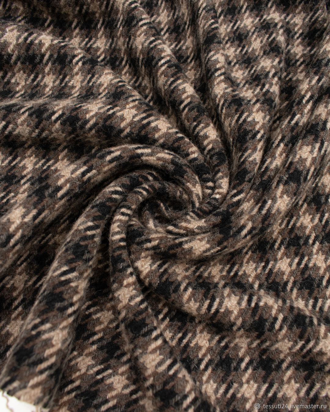 Итальянская пальтовая ткань гусиная лапка в клетку купить в интернет ...