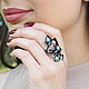 Order Ethnic Avant-garde series ring with turquoise in 925 HB0078 silver. Sunny Silver. Livemaster. . Rings Фото №3