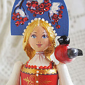 Куклы и игрушки handmade. Livemaster - original item Souvenir doll Ryabinushka. Wooden doll interior.. Handmade.