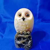 Для дома и интерьера handmade. Livemaster - original item A sculpture of an owl made of natural Ural stone Anhydrite. Handmade.