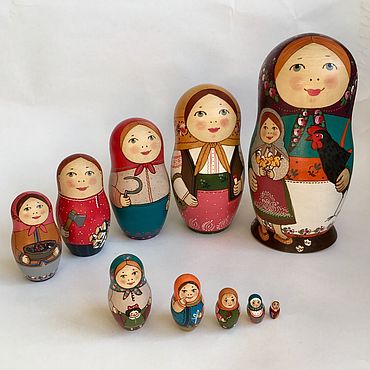 Русский стиль ручной работы. Ярмарка Мастеров - ручная работа Матрешка большая 10-местная «Традиционная», пасхальный подарок. Handmade.