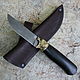 Knife 'Lesnoy-1' Damascus hornbeam ' Bear', Knives, Vorsma,  Фото №1