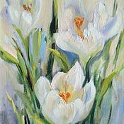 Картины и панно handmade. Livemaster - original item Pictures: Spring Flowers Oil Painting Snowdrops. Handmade.