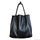 Shopper Bag Leather Black Bag Tote Bag Bag with Cosmetic Bag. Shopper. BagsByKaterinaKlestova (kklestova). My Livemaster. Фото №4