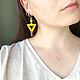 Order Lemon Yellow Triangular Beaded Earrings. Handmade by Svetlana Sin. Livemaster. . Earrings Фото №3