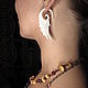  angel Wing earring made of Buffalo bone. Single earring. Garuda. My Livemaster. Фото №5