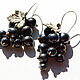 Pendientes de borla 'grosella Negra' lampwork, Tassel earrings, St. Petersburg,  Фото №1