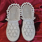 Обувь ручной работы handmade. Livemaster - original item Knitted moccasins, handmade, cotton, ,41razm.. Handmade.