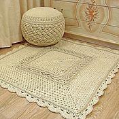 Для дома и интерьера handmade. Livemaster - original item Carpets for the home: knitted carpet made of cord with lurex Royal square. Handmade.