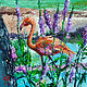 Flamingo bird oil painting on canvas, Pictures, Samara,  Фото №1