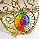 Order Brass wire wrapped necklace "Rainbow lace". IVA rainbow art. Livemaster. . Necklace Фото №3