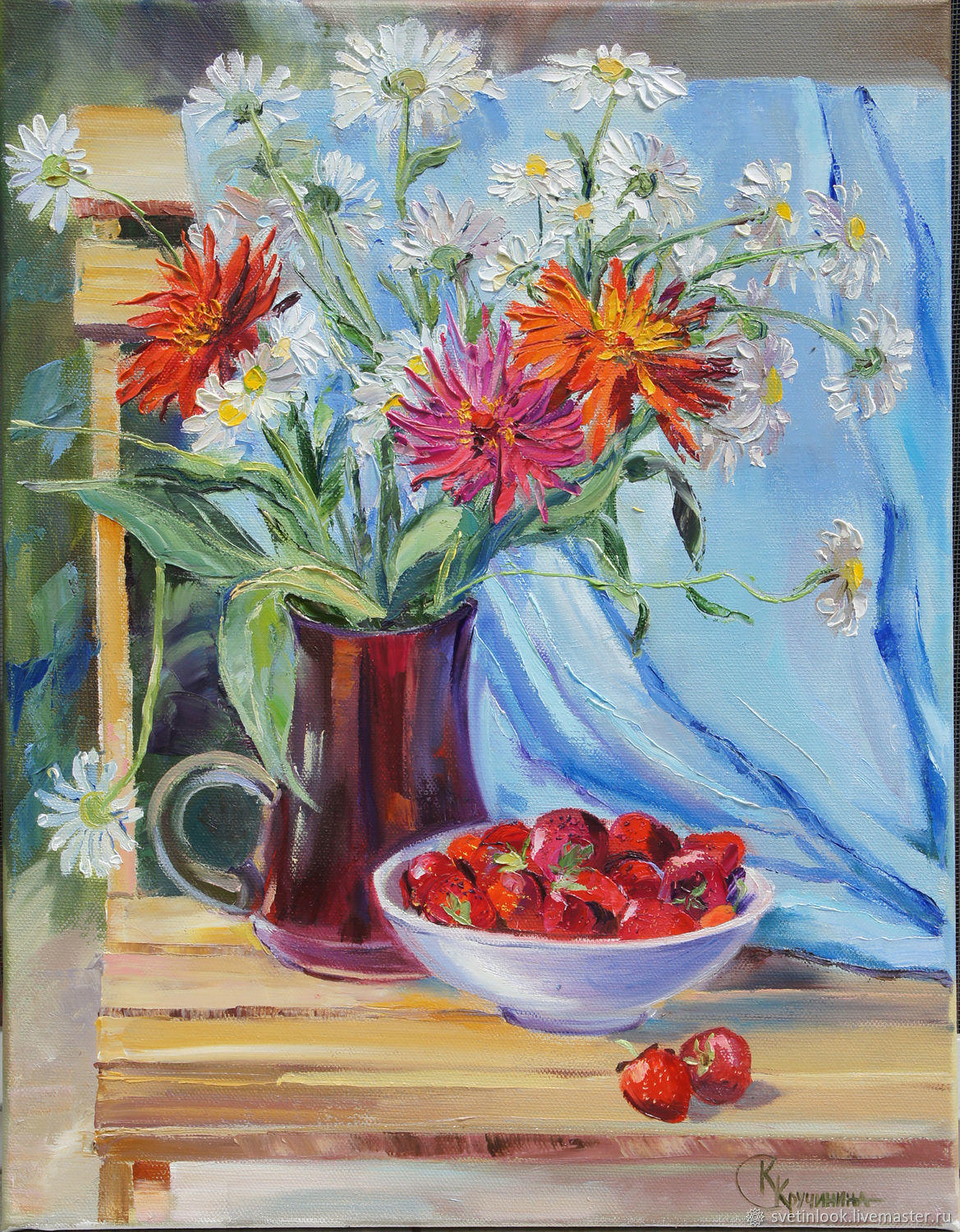 Oil painting. Strawberry time, Pictures, Samara,  Фото №1