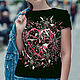 Women's T-shirt Blooming Heart, T-shirts, Stavropol,  Фото №1