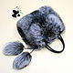 Silver Fox fur bag. Stylish ladies ' accessory №10, Classic Bag, Ekaterinburg,  Фото №1