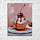Product copy Oil Painting Cupcake 20/15 cm. Pictures. Painting World of Marina Lesina. Online shopping on My Livemaster.  Фото №2