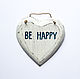 Деревянная табличка Be happy - Tropical Decor for home