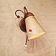 Wall lamp made of wood and ceramics (diameter 13 cm). Sconce. Light Ceramics RUS (svetkeramika). Online shopping on My Livemaster.  Фото №2